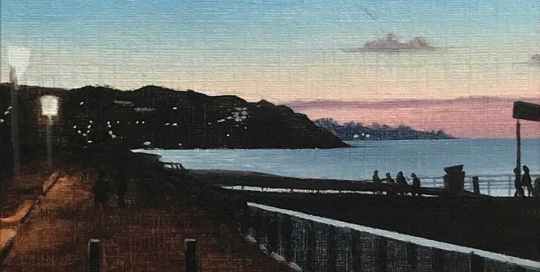 Featured - Portfolio Landscapes - Boardwalk by Night - Oil Paintings by Leah Shyra