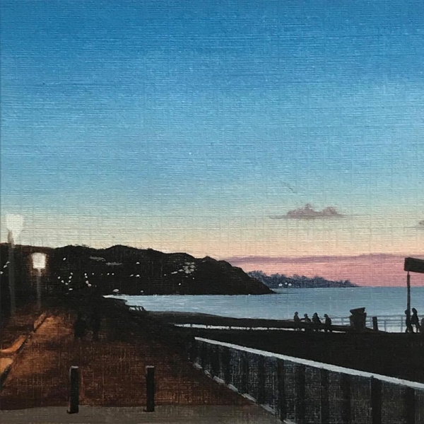 Portfolio Landscape / Seascapes - Boardwalk by Night - Oil Painting by Leah