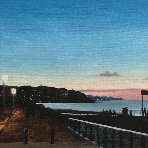 Portfolio Landscape / Seascapes - Boardwalk by Night - Oil Painting by Leah
